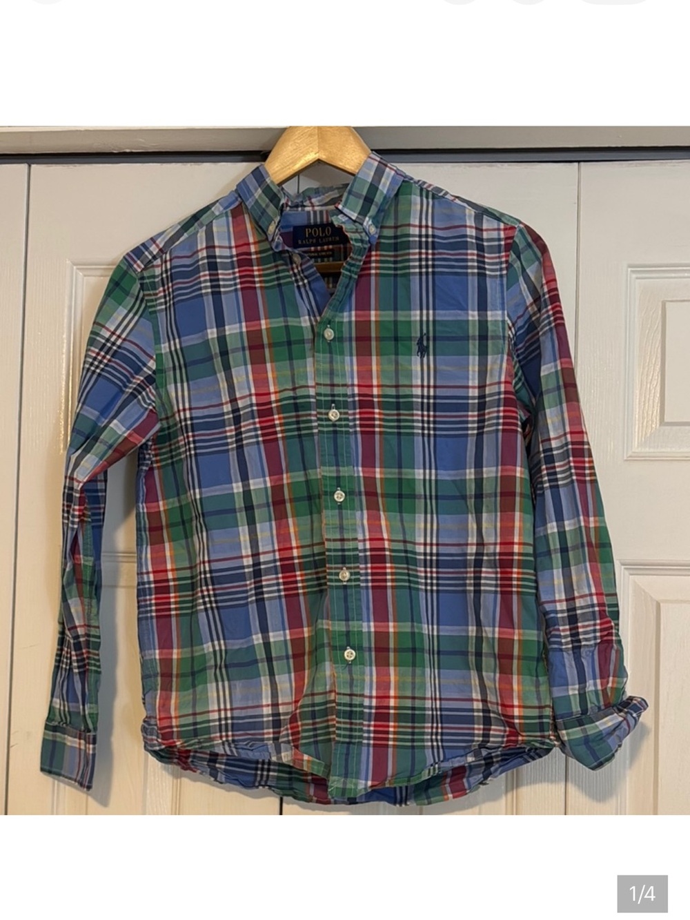 Polo by Ralph Lauren Blue Green Red Plaid Button-Down Shirt